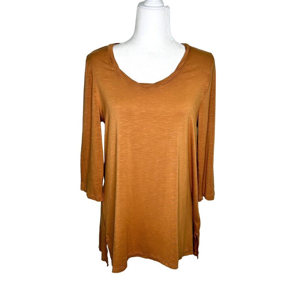 Soft Surroundings Soft and Silky Caramel Butterscotch Basic Tunic Top Small
